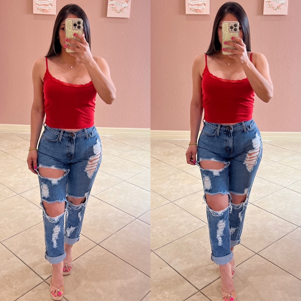 JORDY Crop Top- red
